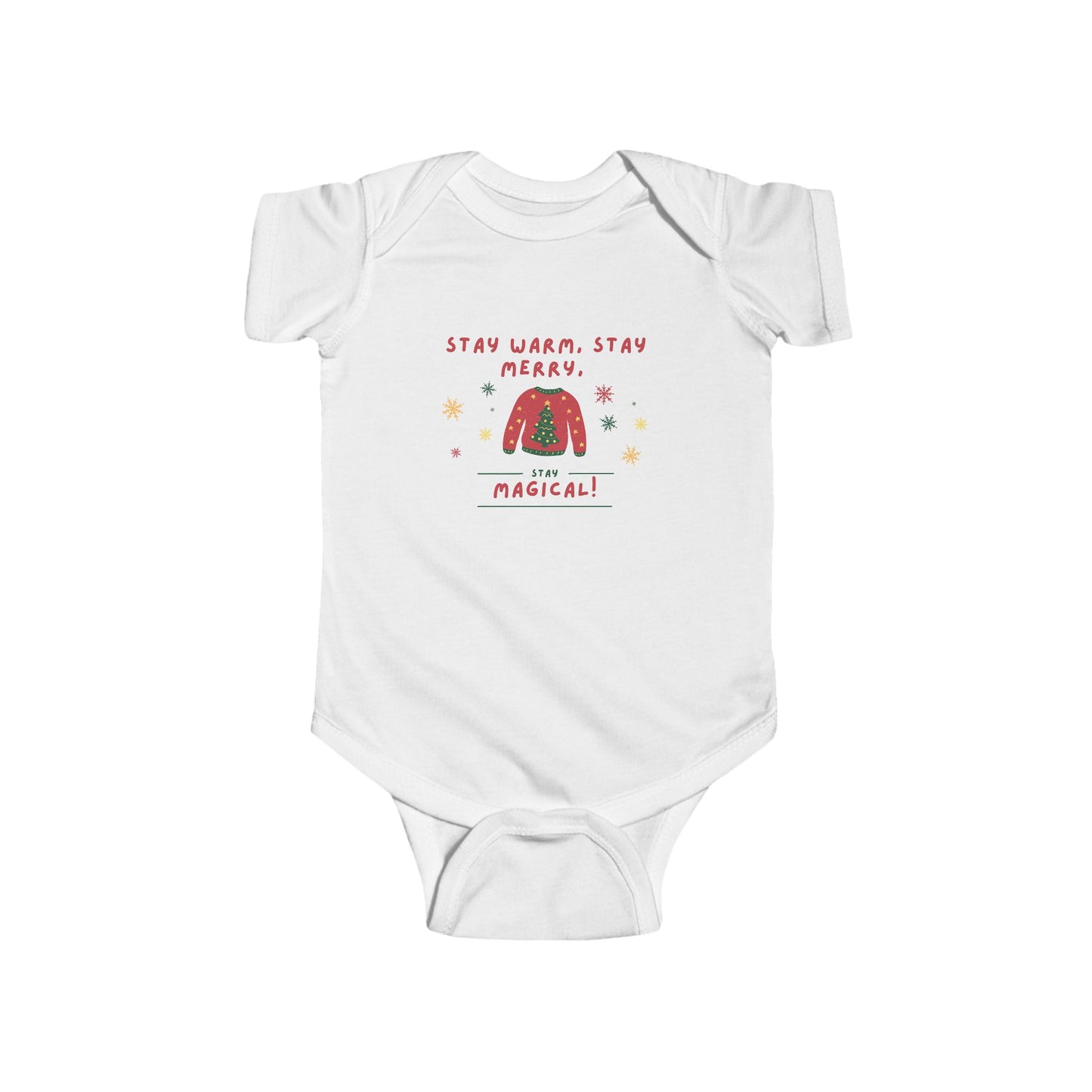 Baby Bodysuit – ‚Stay Warm, Stay Merry, Stay Magical‘ für die Weihnachtszeit