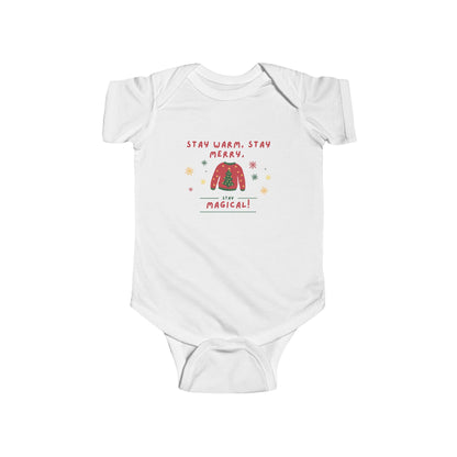 Baby Bodysuit – ‚Stay Warm, Stay Merry, Stay Magical‘ für die Weihnachtszeit