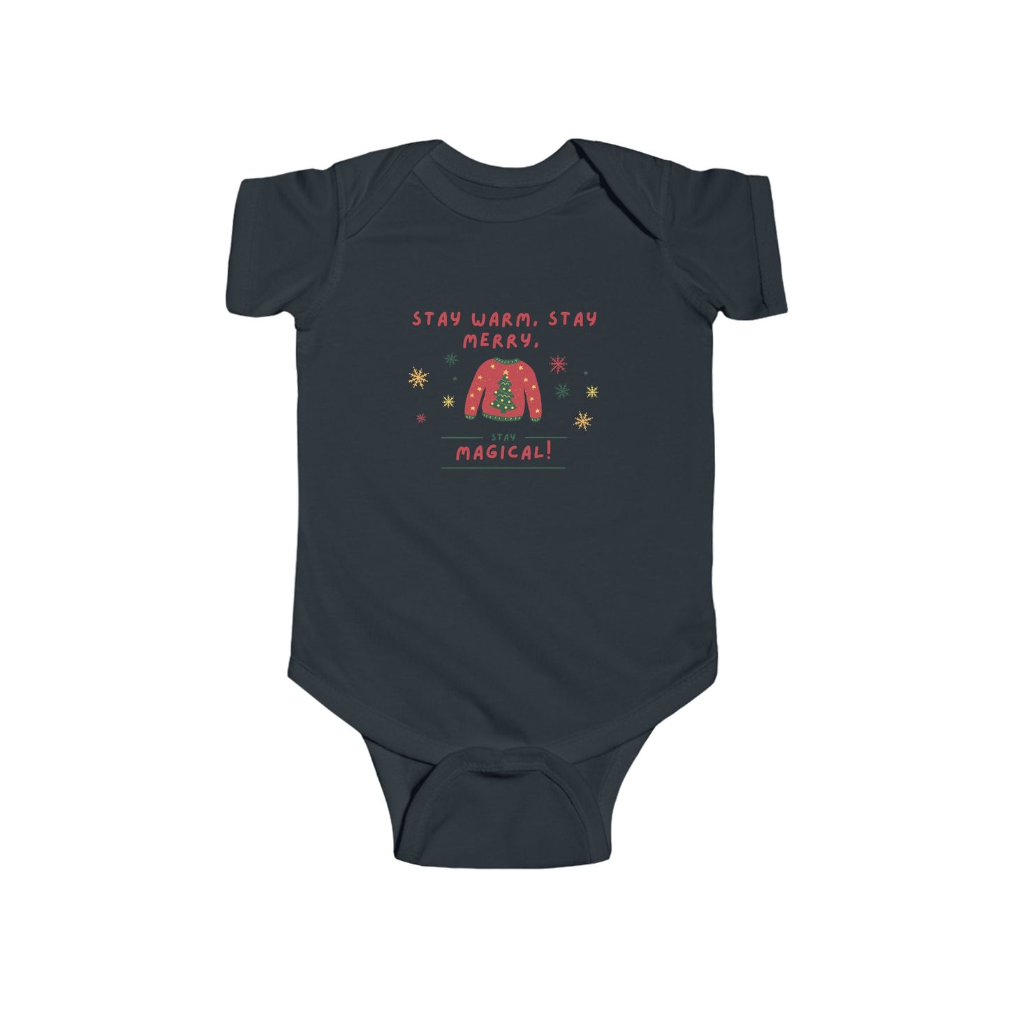 Baby Bodysuit – ‚Stay Warm, Stay Merry, Stay Magical‘ für die Weihnachtszeit